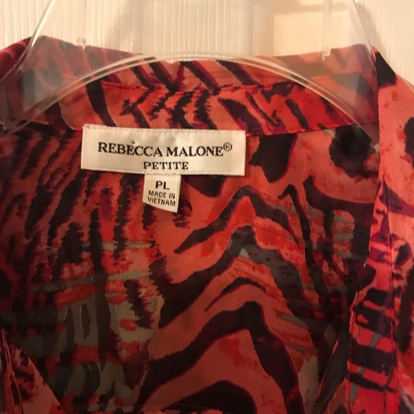 Rebecca Malone P Animal Print Button Down blouse - Picture 6 of 8